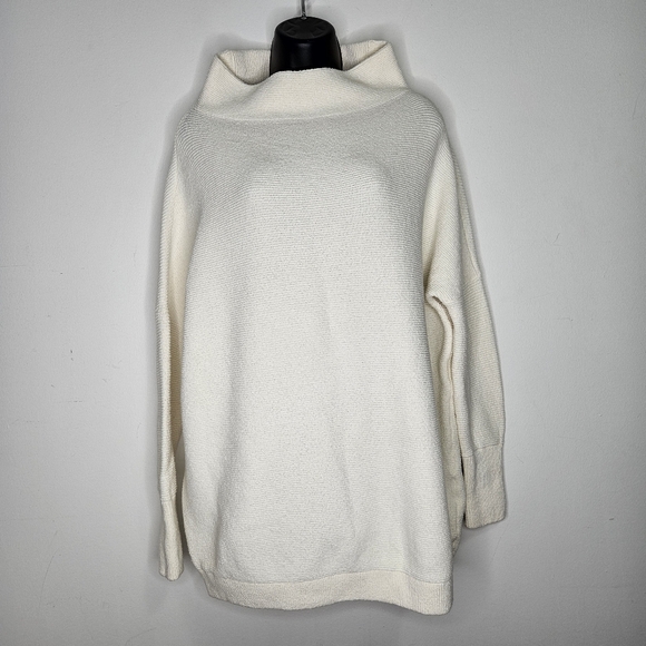 Free People Ottoman Slouchy Tunic Sweater Sz S Ecru Textured Oversized - Picture 2 of 8